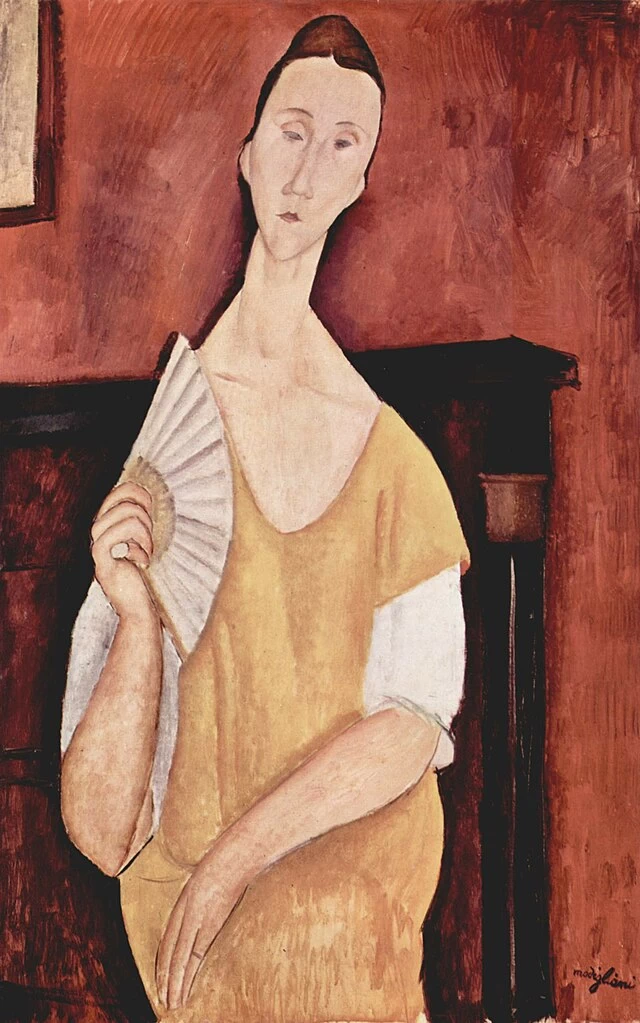 Amedeo Modigliani - 176, Ritratto di Lunia Czechowska con ventaglio, Musée d'Art moderne de Paris